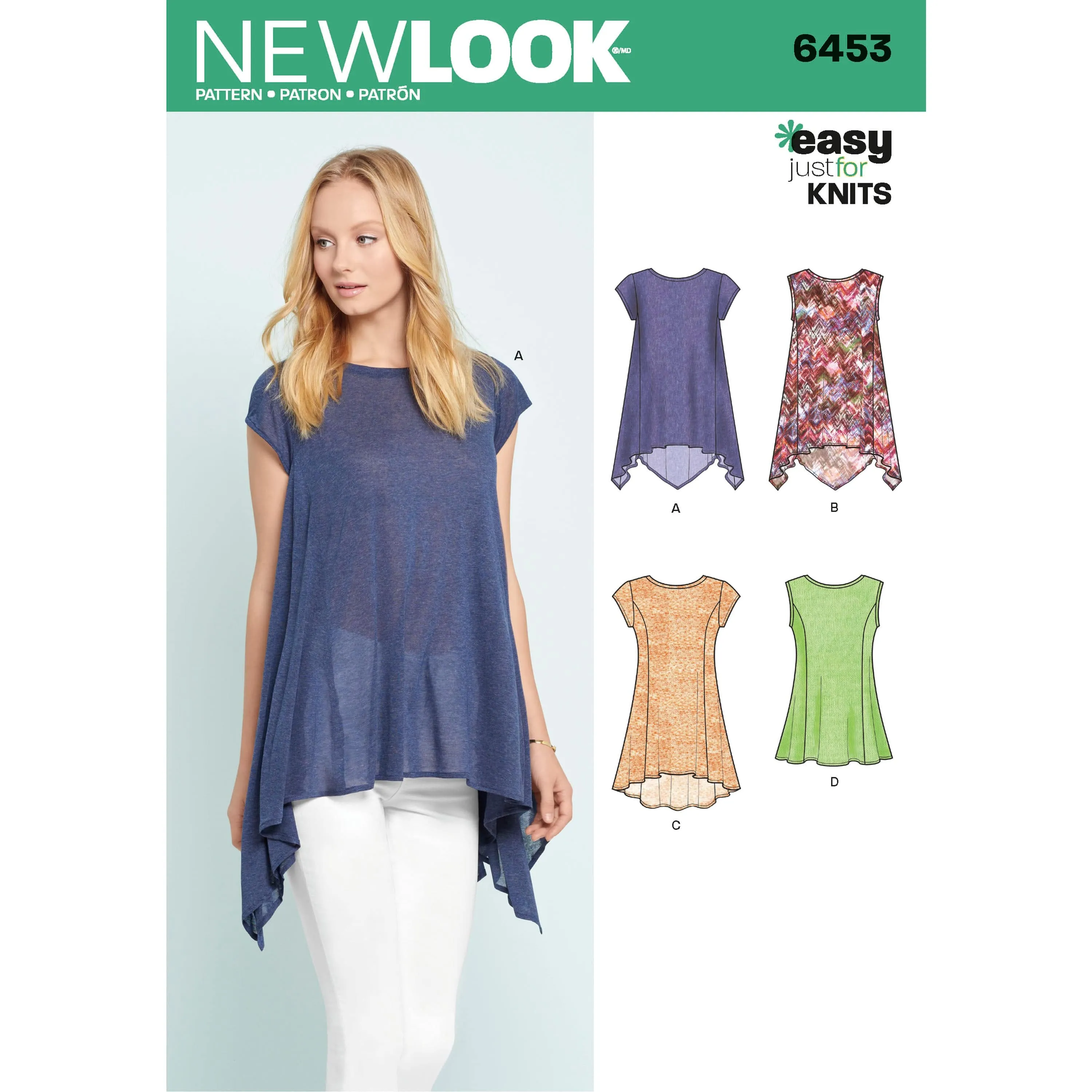 6453 Misses' Easy Knit Tops