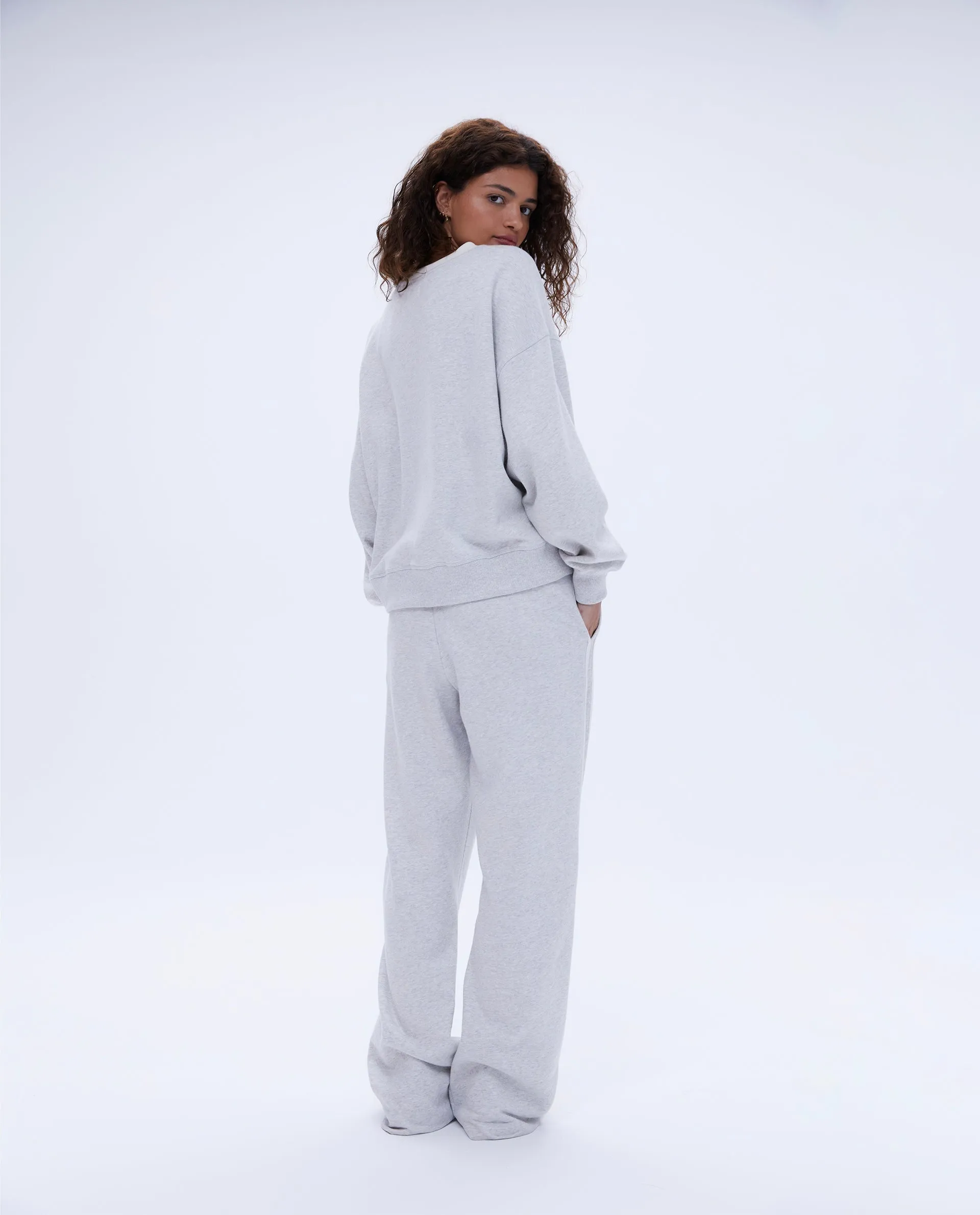 ADA Stitch Loose Fit Sweatpants - Light Grey Melange/Marshmallow White