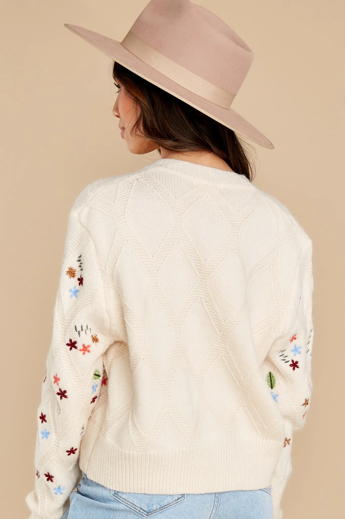 All The Wonder Ivory Embroidered Cardigan