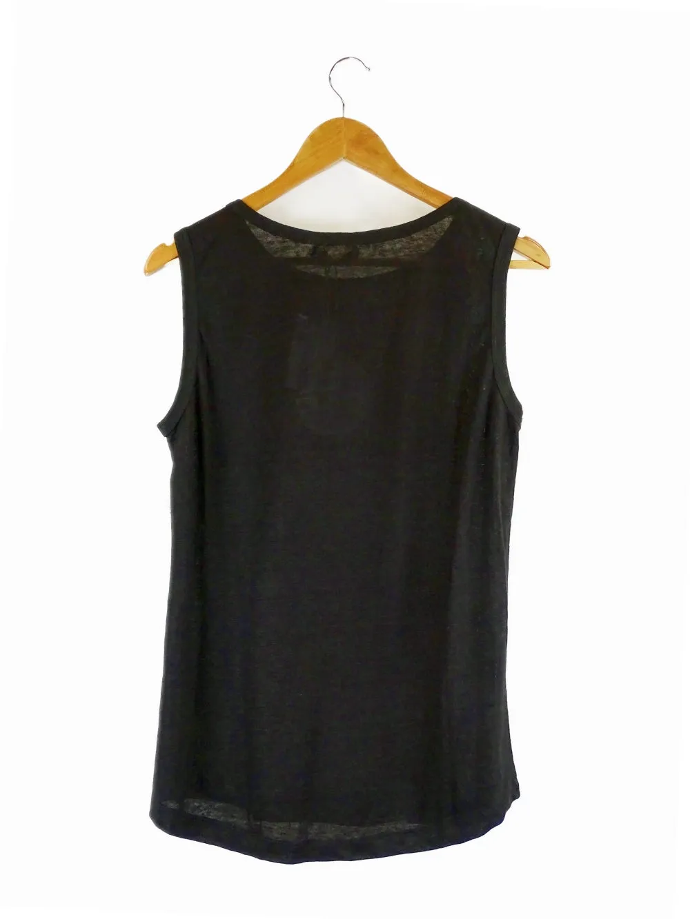 Amelius 'Aceline' Black Linen Tank Top L | BNWT