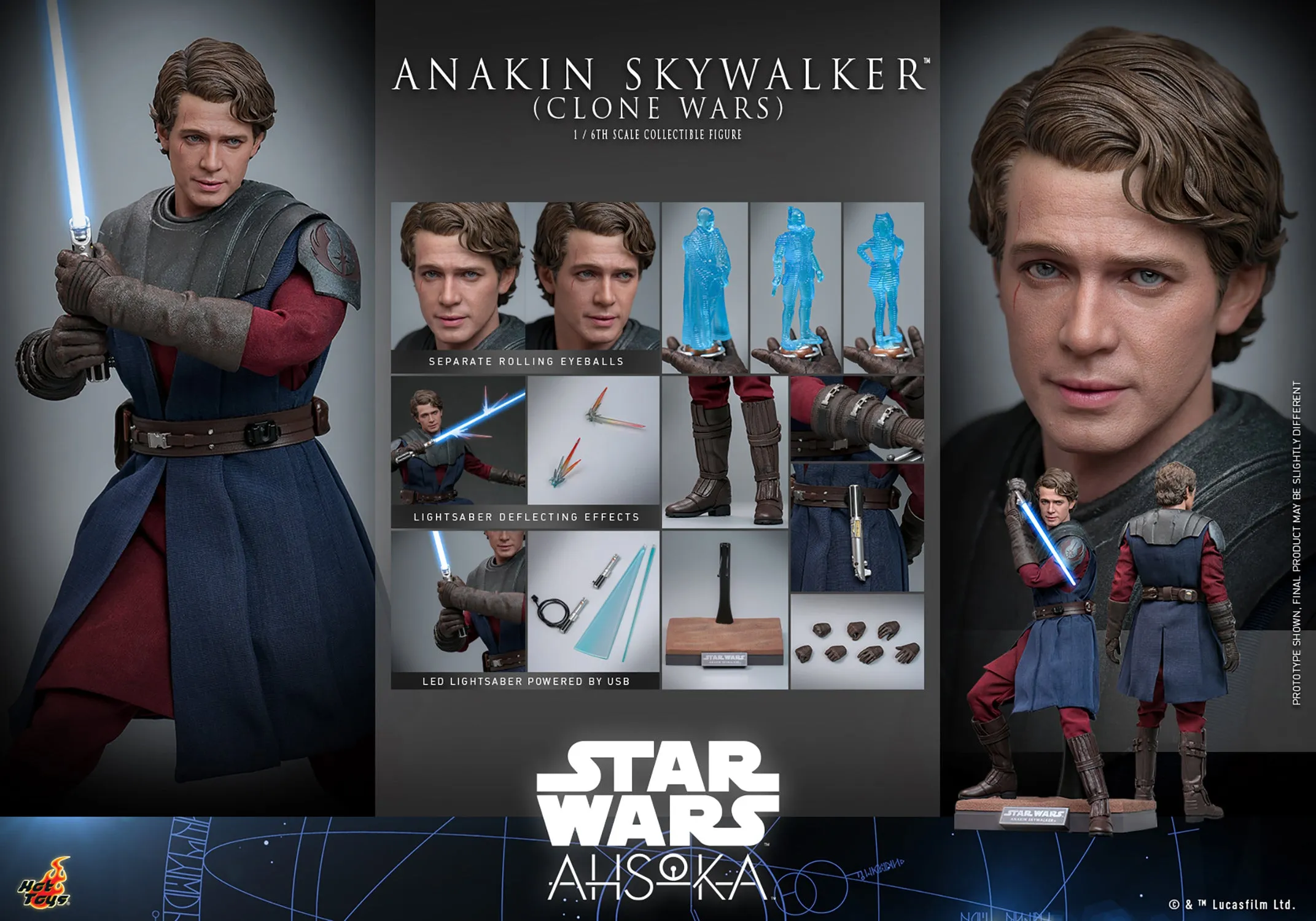 Anakin Skywalker (Clone Wars) Sixth Scale Figure by Hot Toys