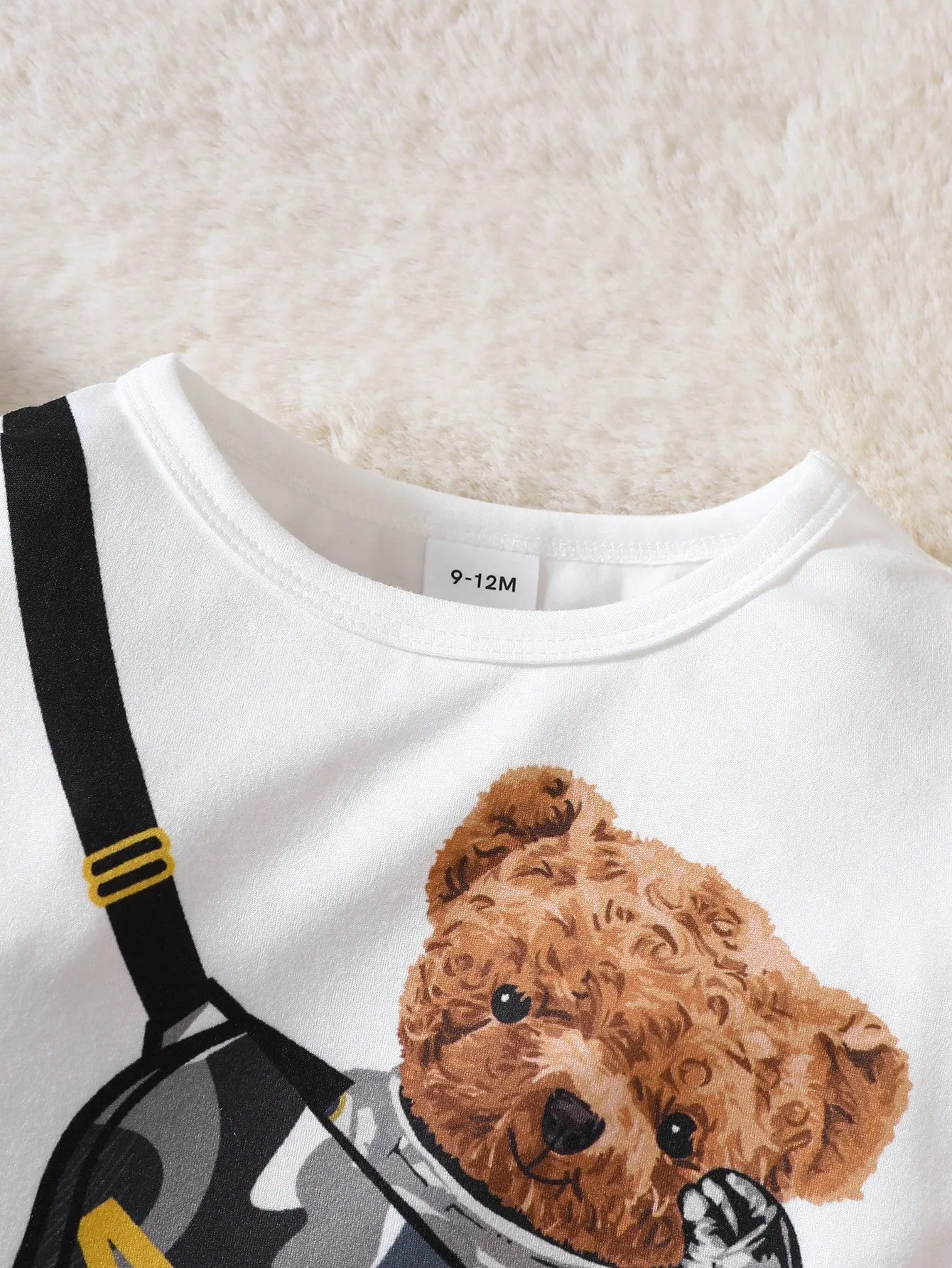 Baby Boy Bear Print Sweatshirt & Camo Print Sweatpants