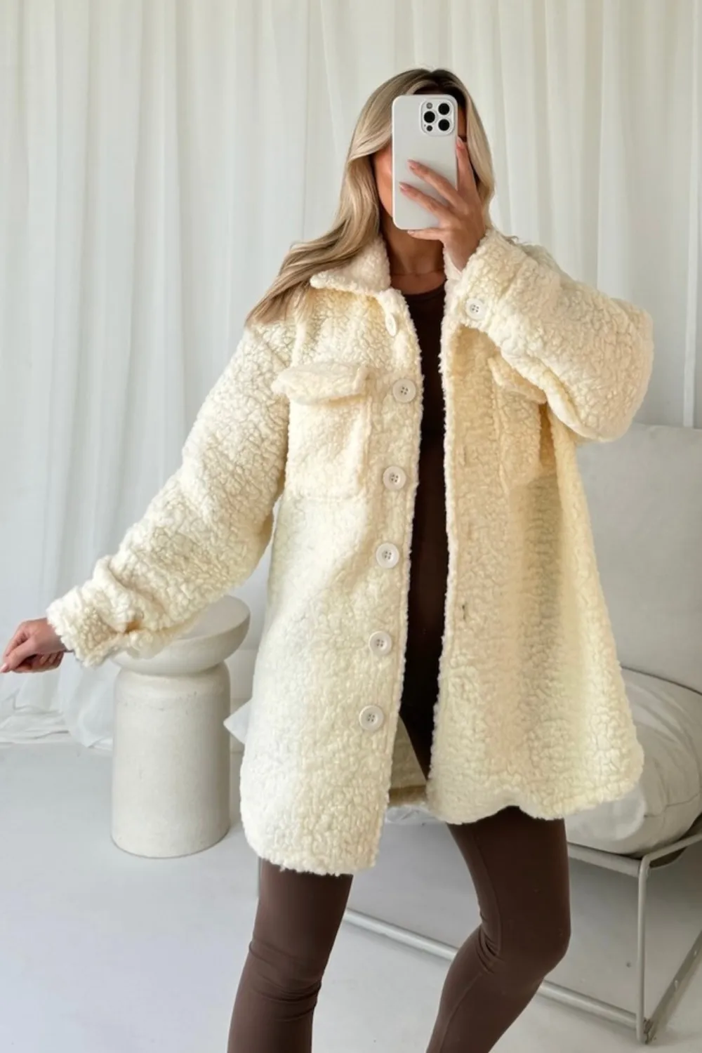 Bailey cream teddy jacket