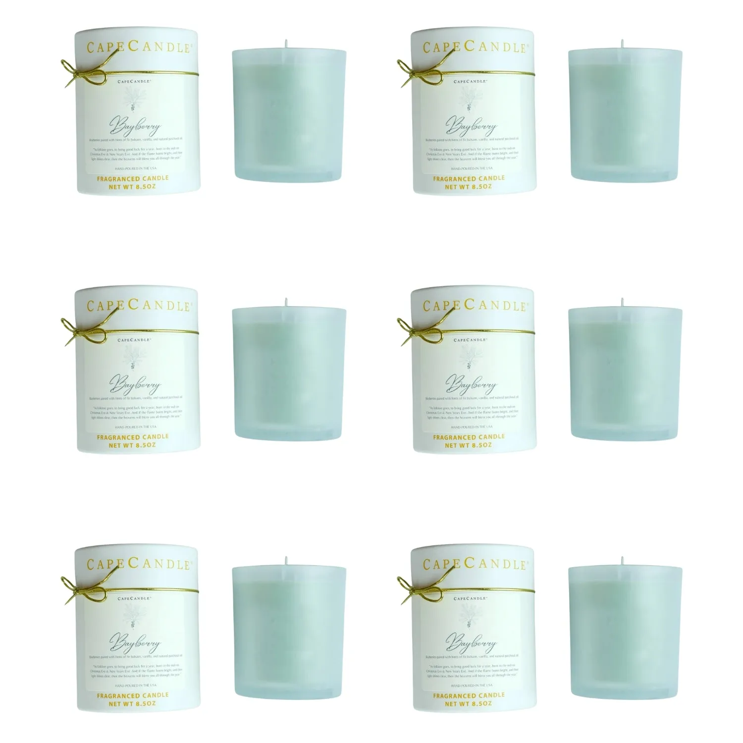 Bayberry Scented 8.5 oz Jar Candle by Cape Candle (Box of 6)