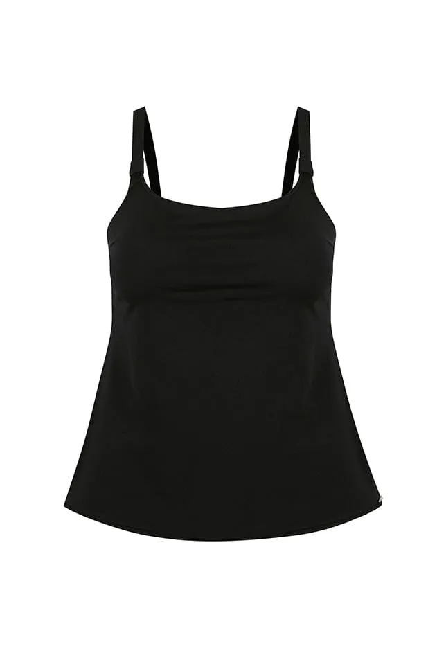 Black Chlorine Resistant Tank Tankini Top