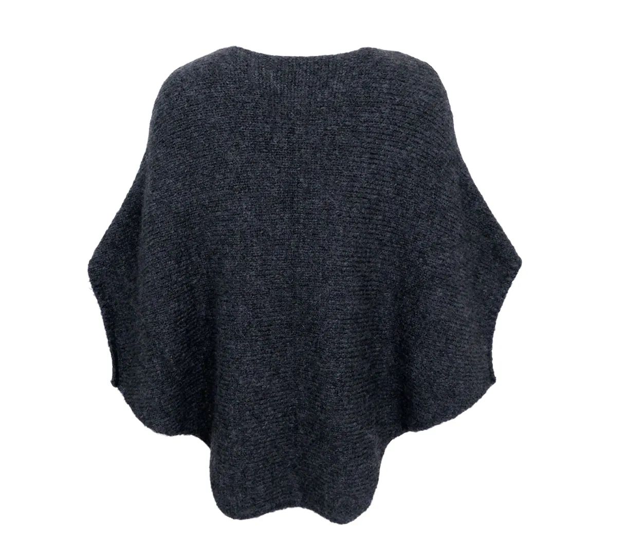 Black colour Bcpella Boucle Poncho Dark Grey