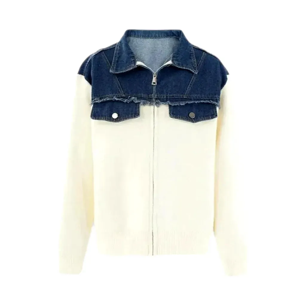 Boho style denim cardigan for women