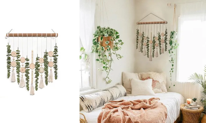 Boho Wall Decoration Fake Eucalyptus