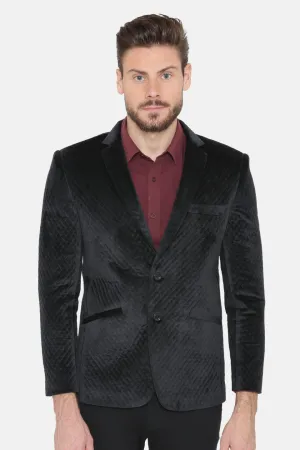 Bonded Velvet Black Blazer