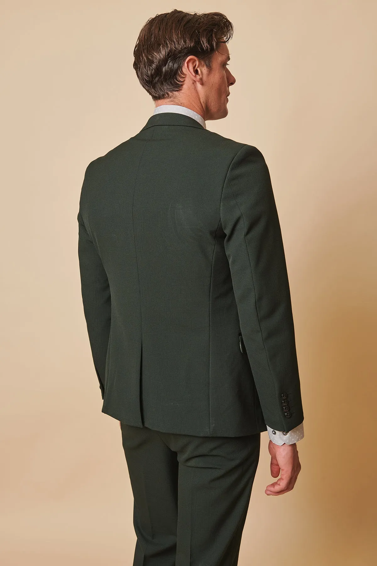 BROMLEY - Olive Green Check Blazer