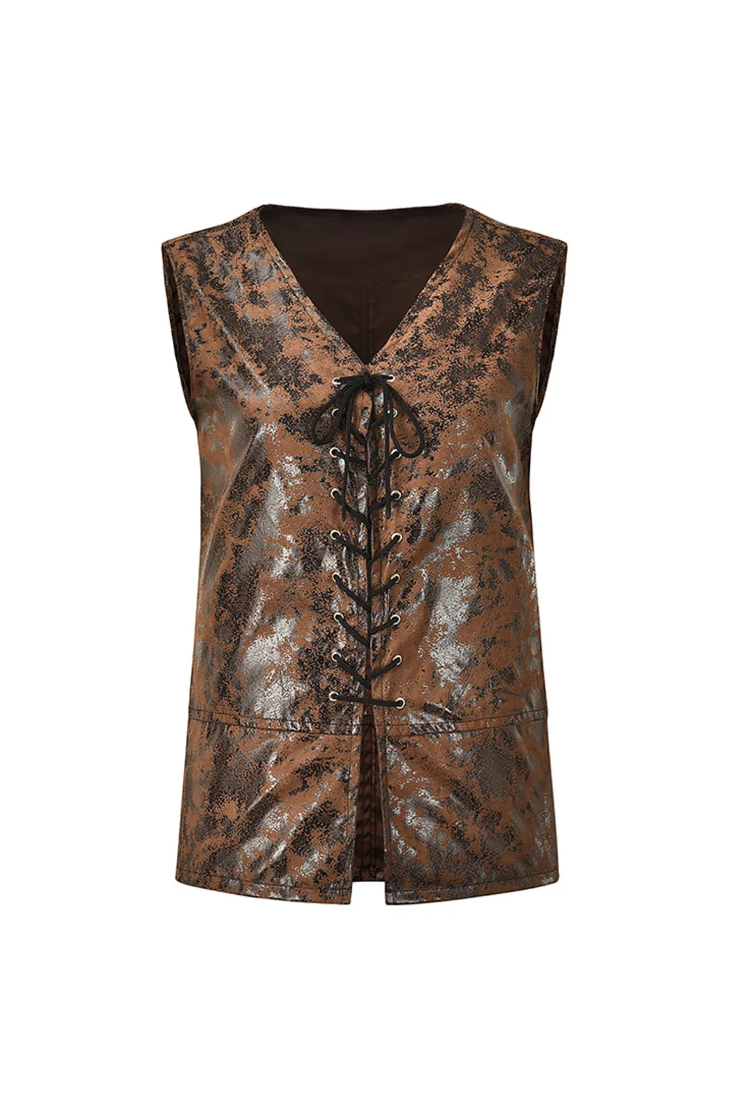 Brown Distressed Vest