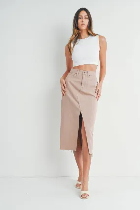 Brunch Date Denim Skirt in Sand