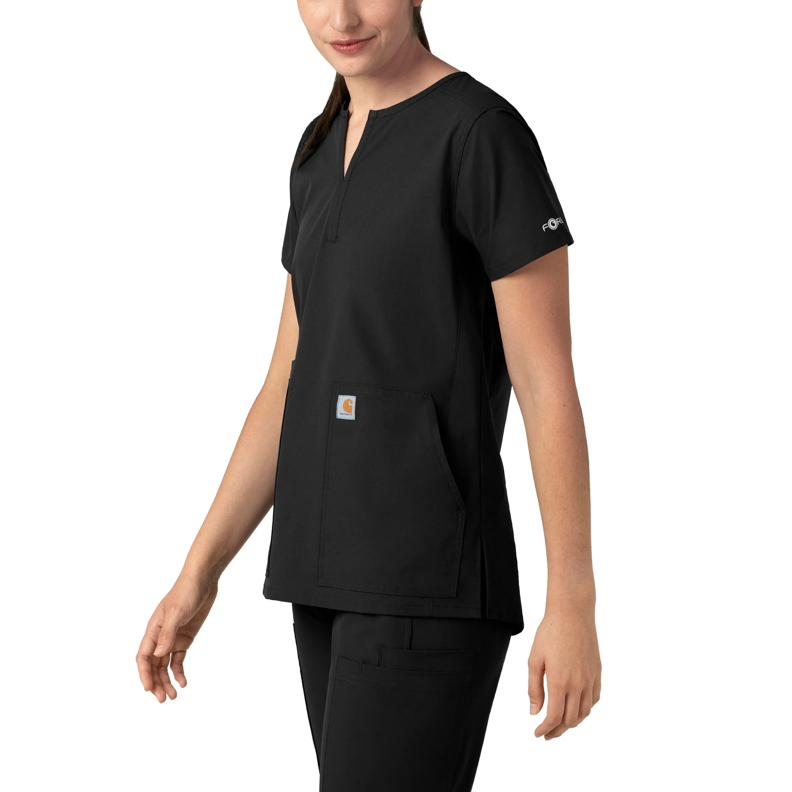 Carhartt Force Essentials Women's Notch Neck Tunic Scrub Top - Black