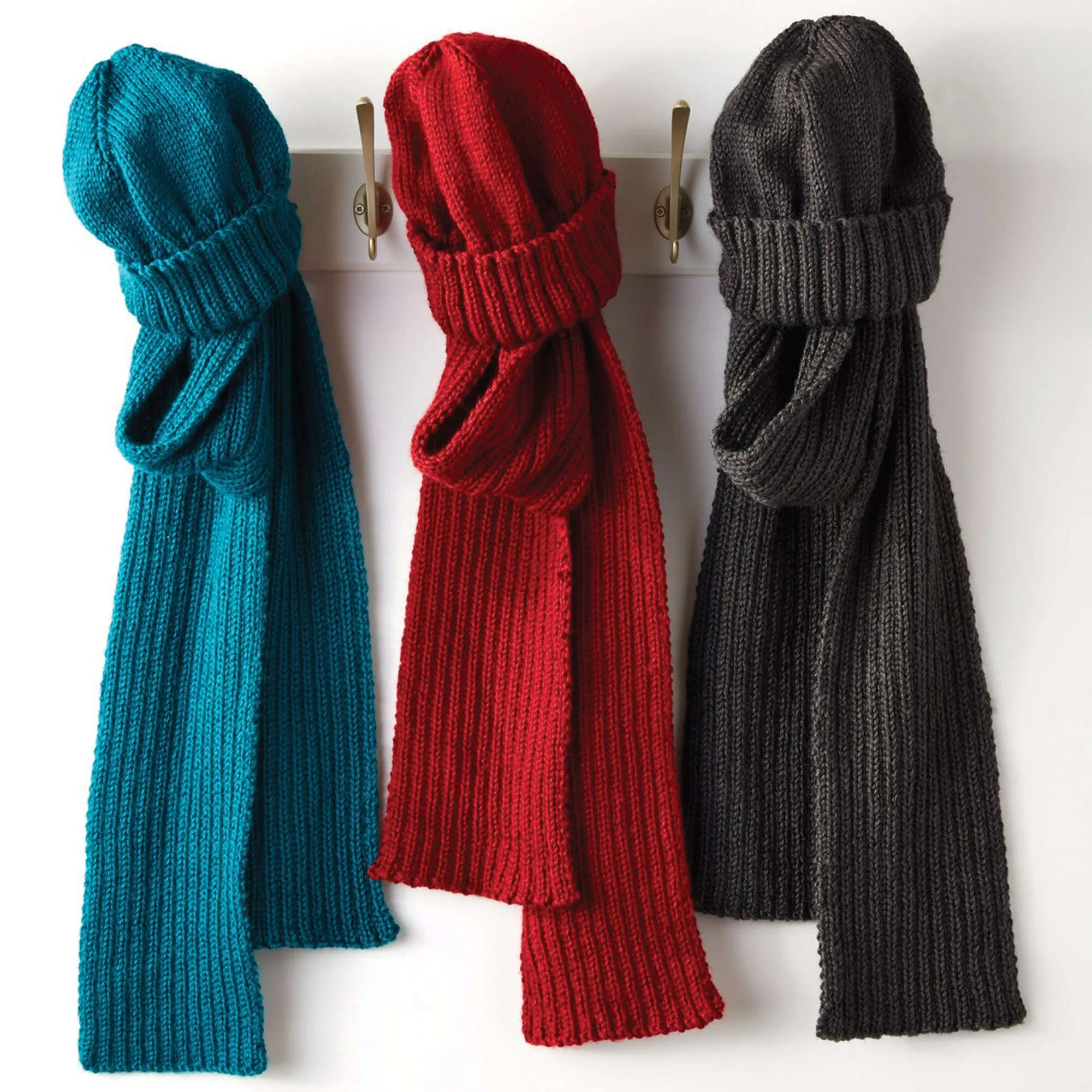 Caron Men's Basic Hat and Scarf Knit Set