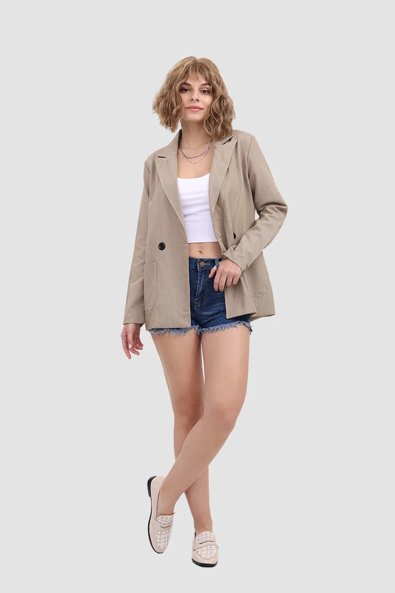 Casual Pockets Button Blazer