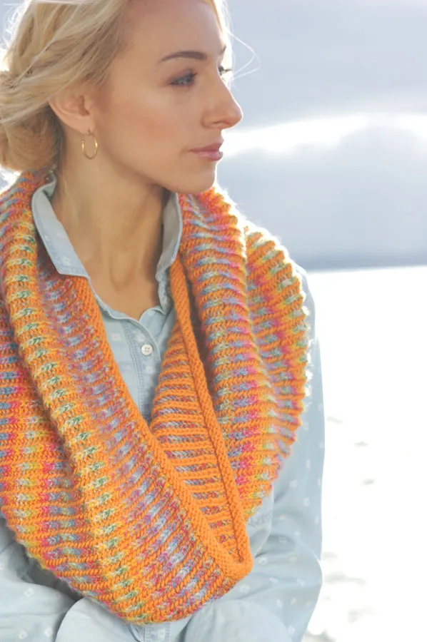 Channeled Colors Brioche Loop & Scarf 2.0 by Marcy New *Skacel Pattern*