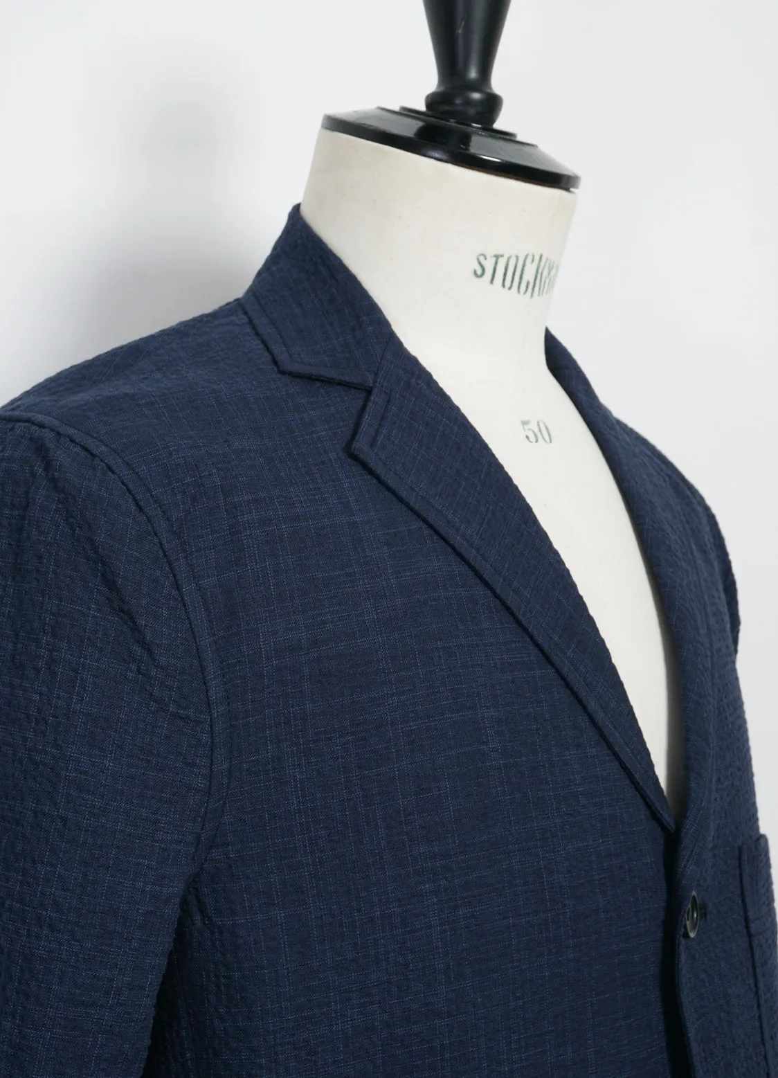 CHARLIE | Easy Three Button Blazer | Crinkle Blue