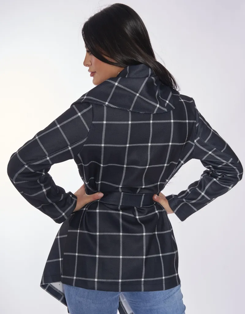 Check Wrap Coat