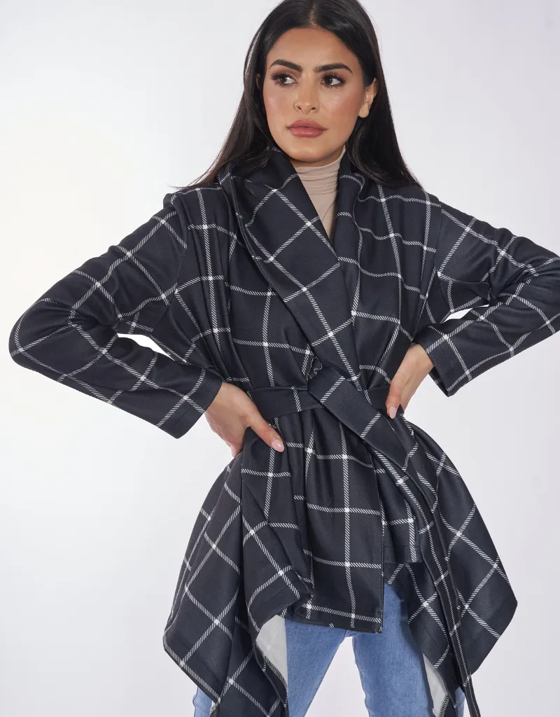 Check Wrap Coat