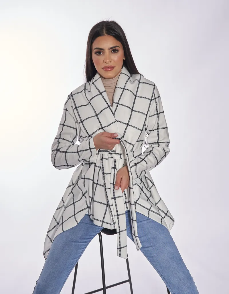 Check Wrap Coat