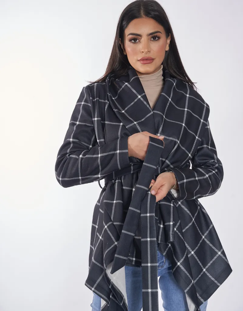 Check Wrap Coat