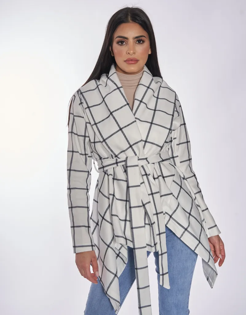 Check Wrap Coat