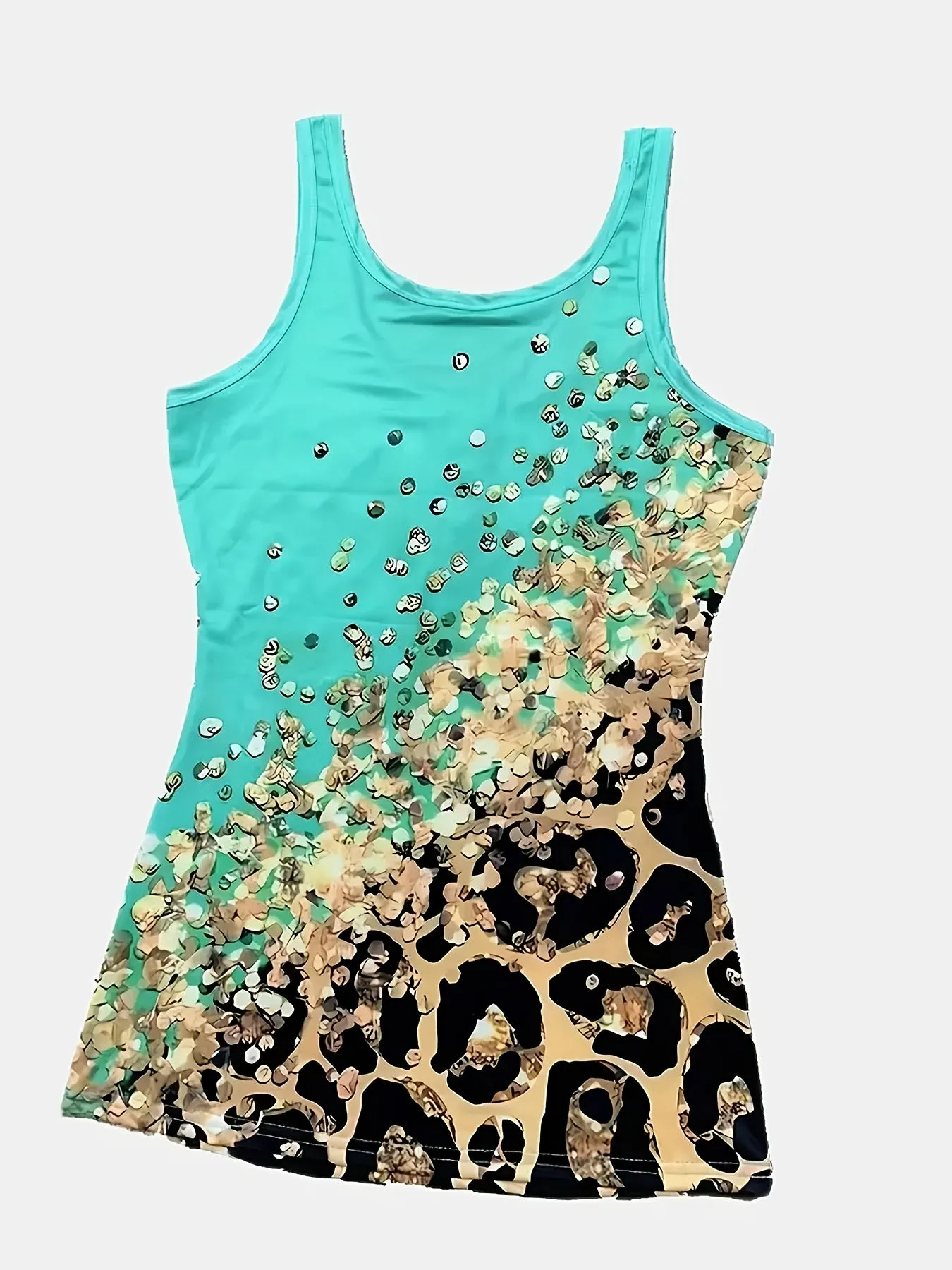 Chic Leopard Print Tank Sleeveless Summer Top for Women