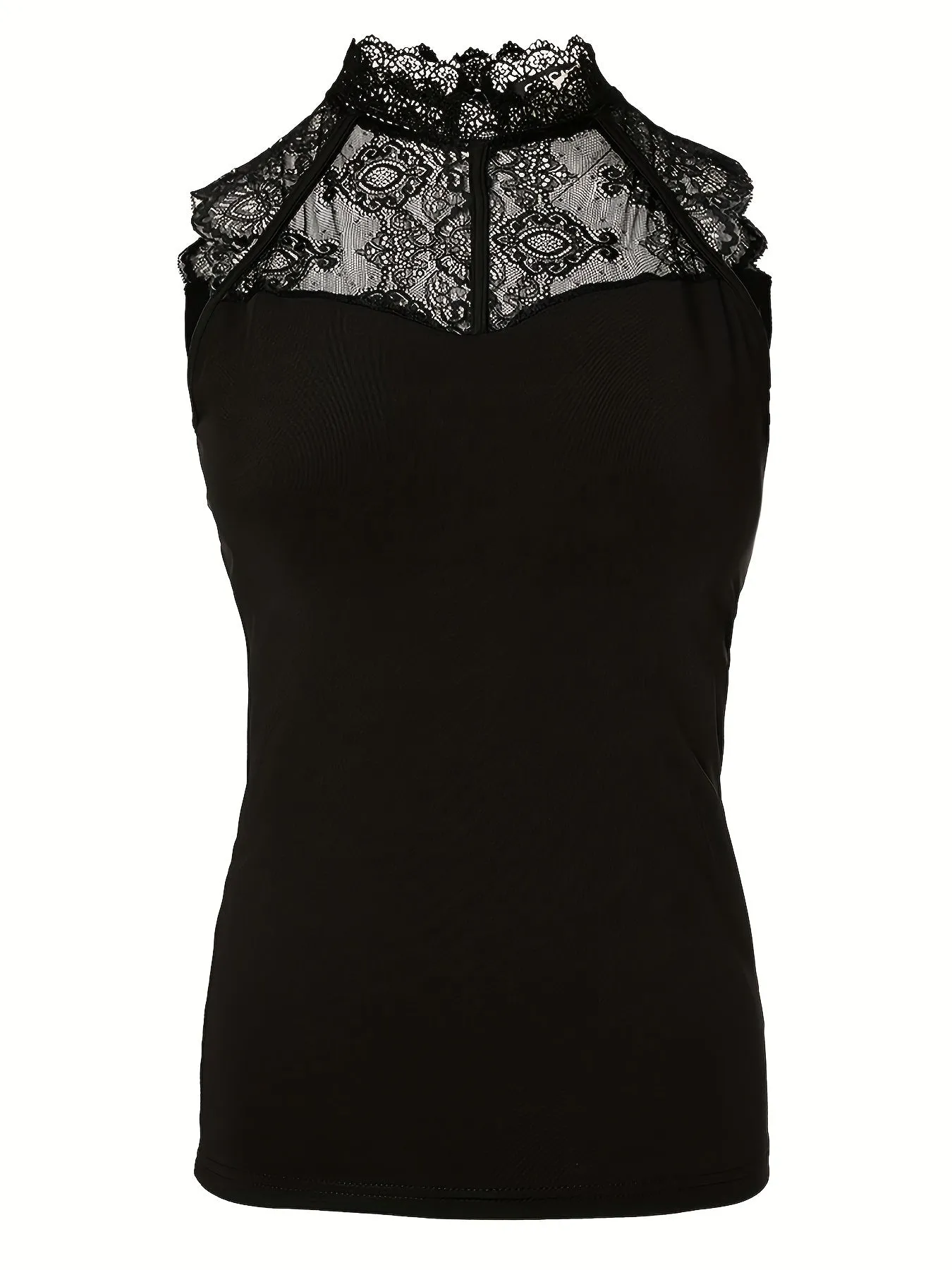 Chic Sleeveless Lace Top for Summer  Womens Fashion