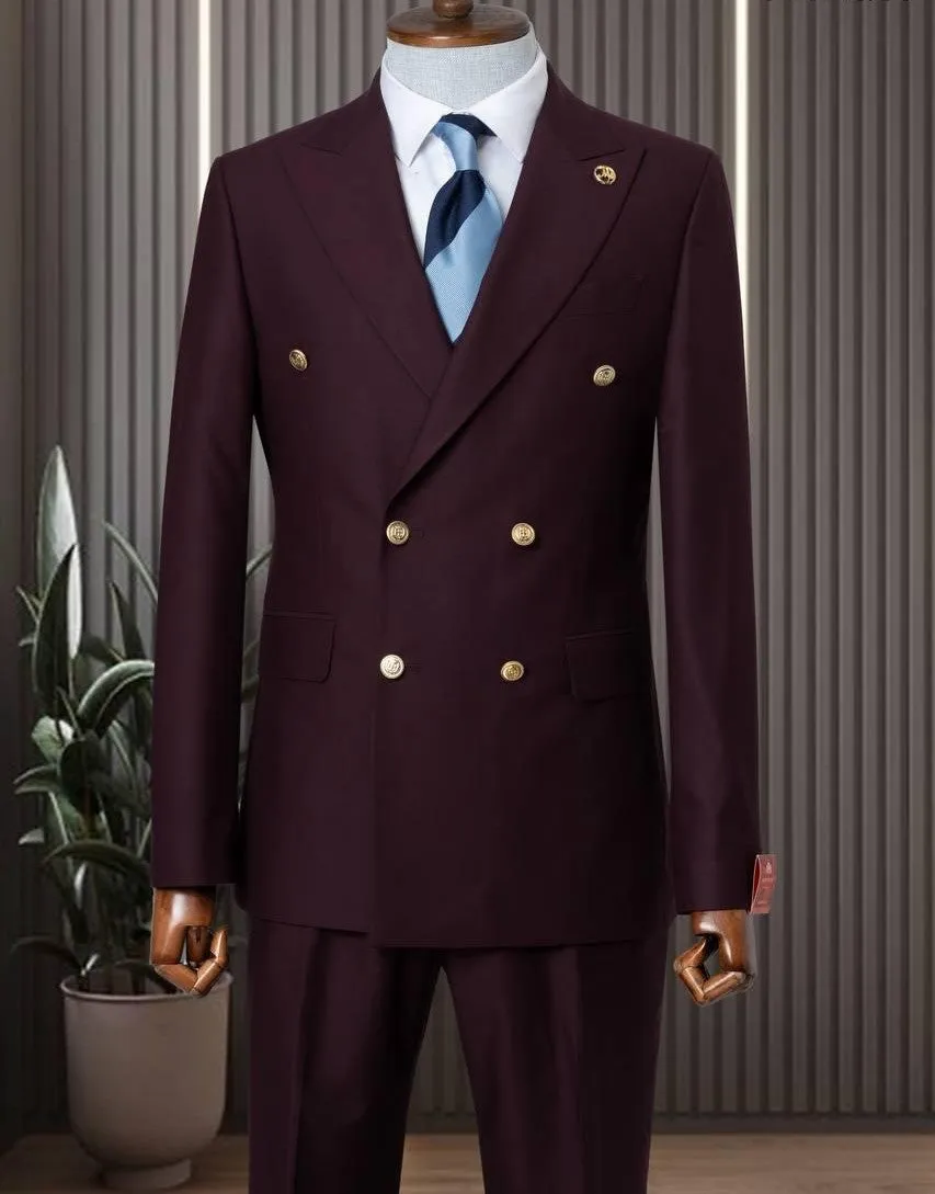 Classic Brown Double Breasted Suit