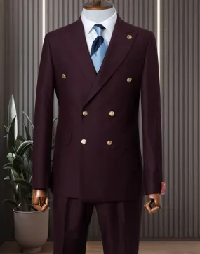 Classic Brown Double Breasted Suit