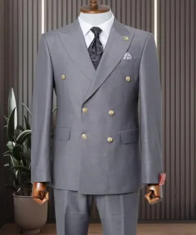 Classic Gray Double Breasted Suit