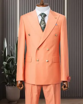 Classic Orange Double Breasted Suit