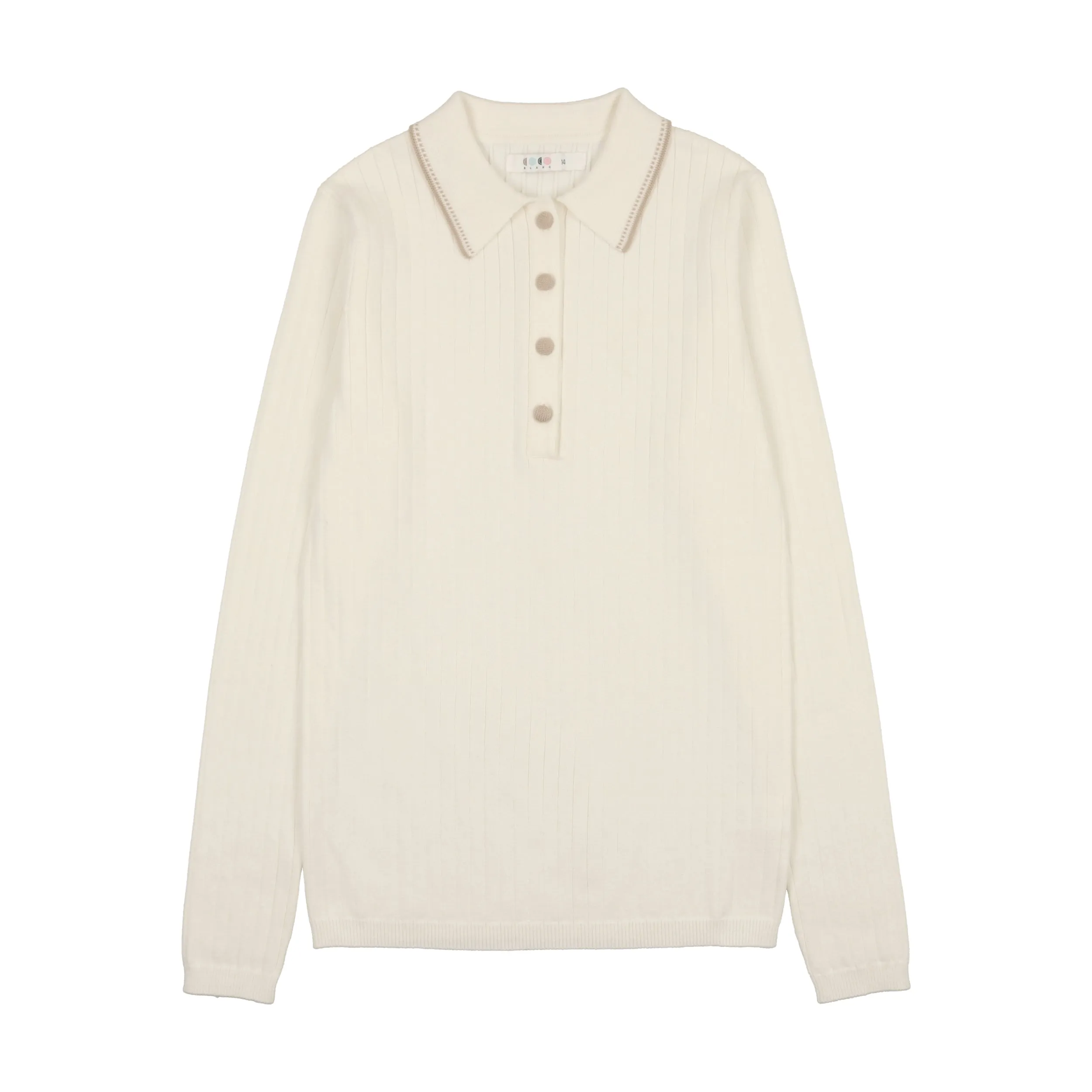 Coco Blanc Knit Girl Polo-Ivory