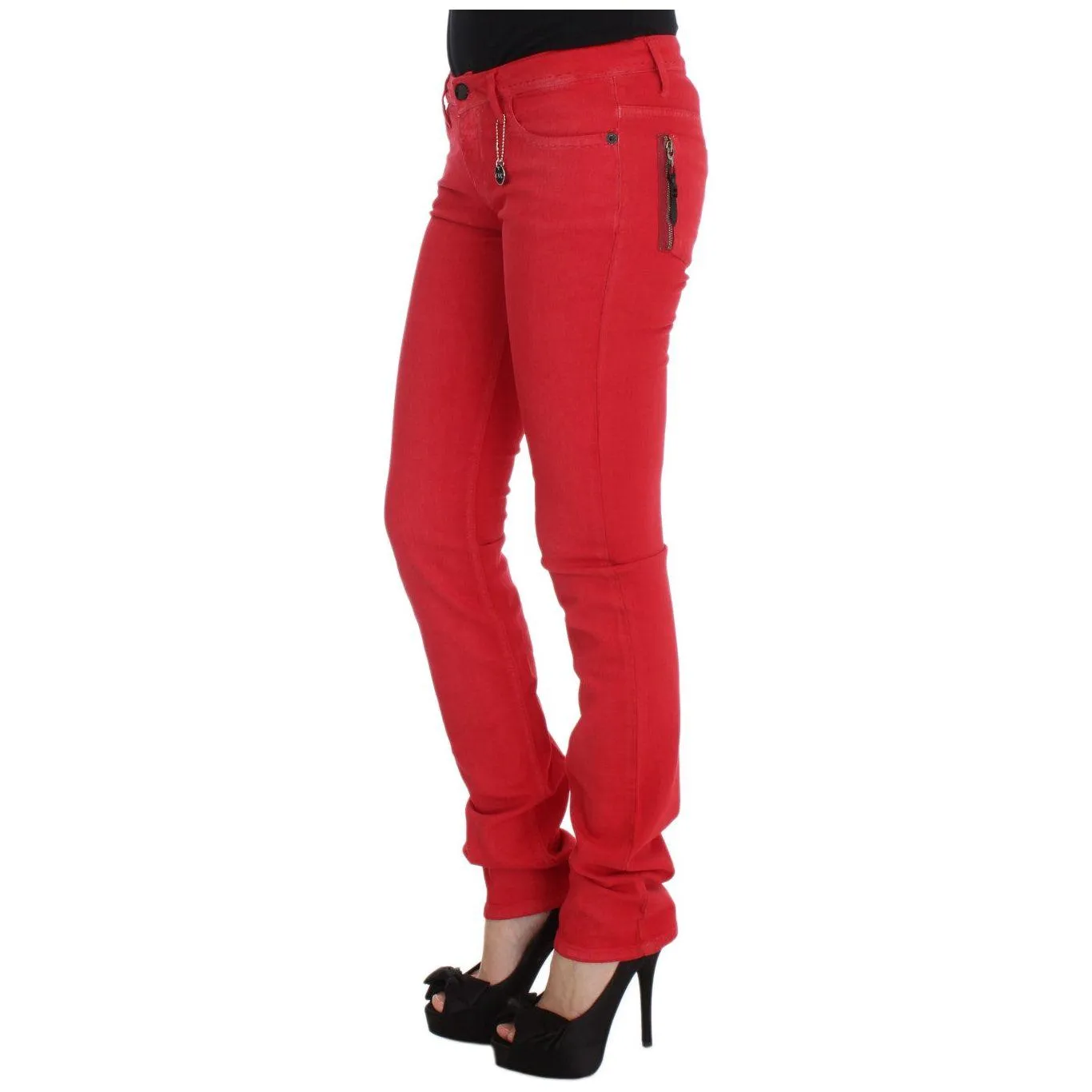 Costume National Chic Red Slim Fit Jeans