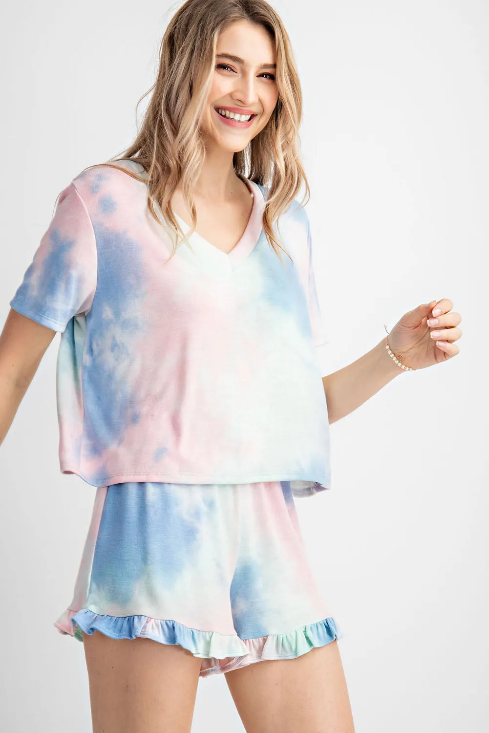 Cotton Candy Tie Dye Short Sleeve Top