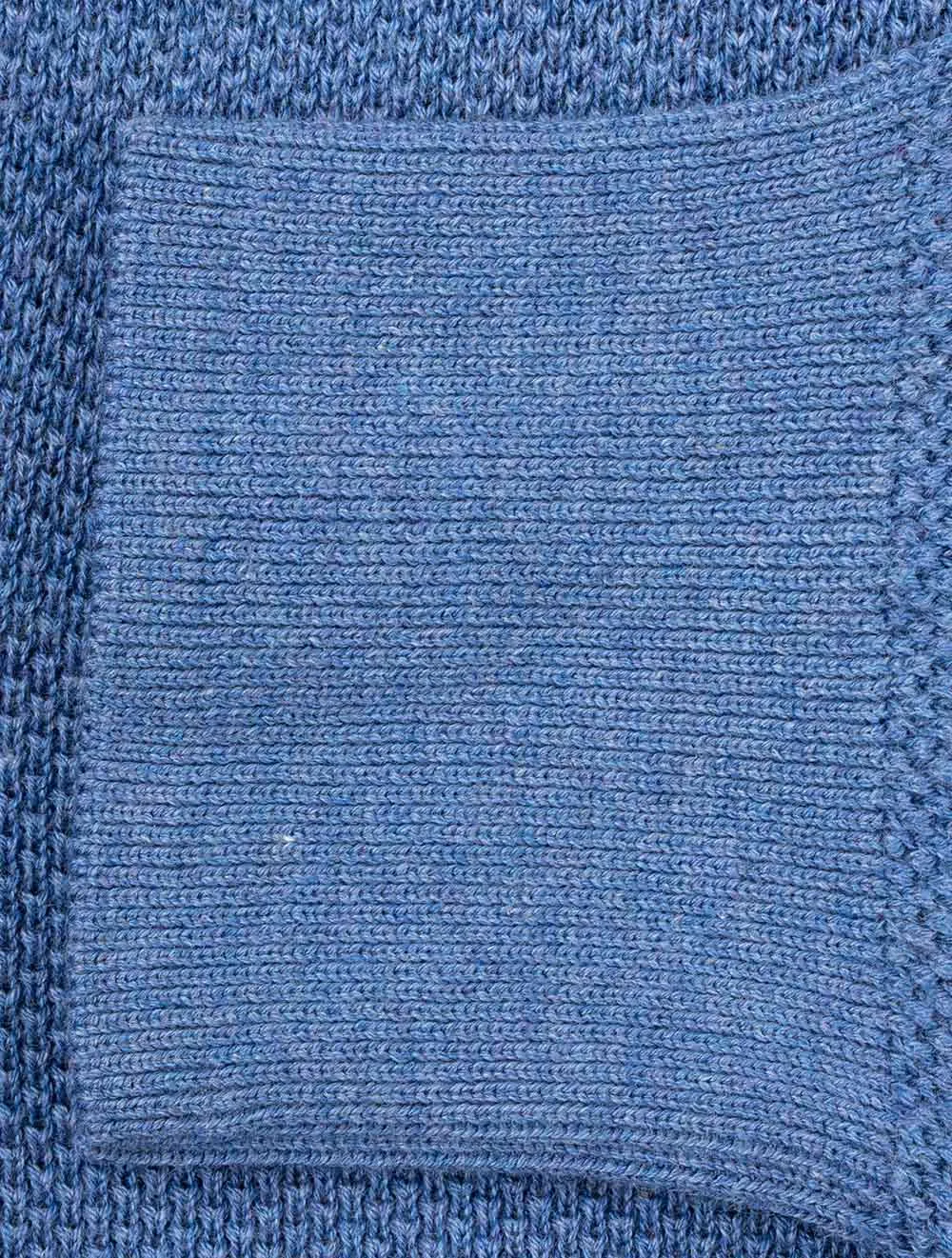 Cotton Piqué Polo Sweater Denim Blue Melange