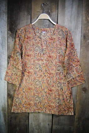 Cotton Shiva Tunic Earthy Paisley