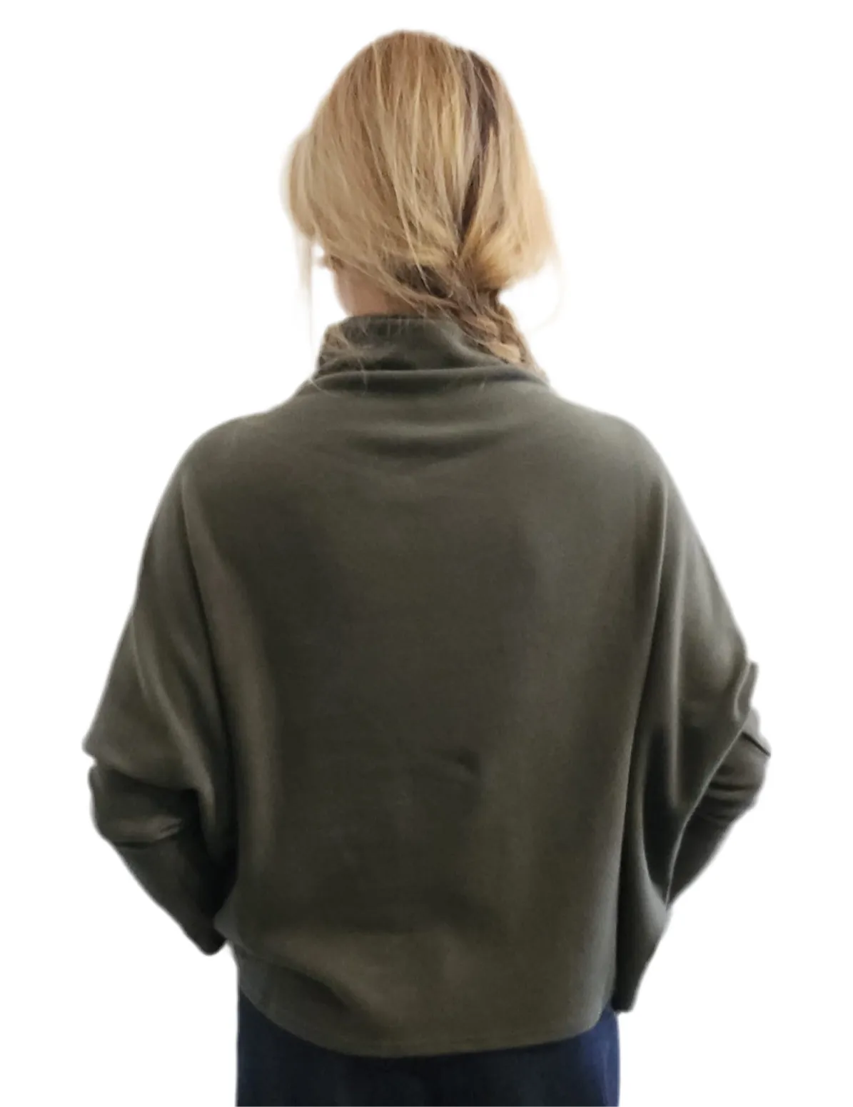 Crater Neck Sweater Green