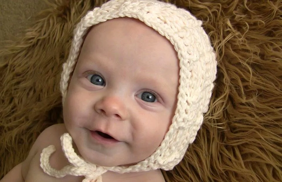 Crochet Pattern for Basket Weave Baby Bonnet | Crochet Baby Bonnet Pattern | Baby Hat Crocheting Pattern | DIY Written Crochet Instructions