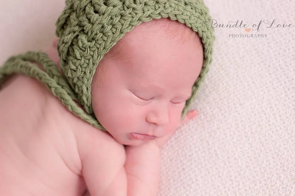 Crochet Pattern for Basket Weave Baby Bonnet | Crochet Baby Bonnet Pattern | Baby Hat Crocheting Pattern | DIY Written Crochet Instructions