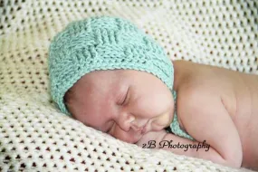 Crochet Pattern for Basket Weave Baby Bonnet | Crochet Baby Bonnet Pattern | Baby Hat Crocheting Pattern | DIY Written Crochet Instructions