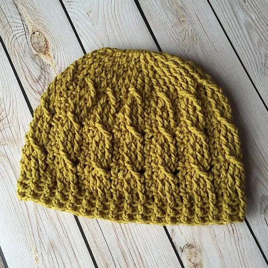 Crochet Pattern for Cable Cross Beanie | Crochet Hat Pattern | Hat Crocheting Pattern | DIY Written Crochet Instructions