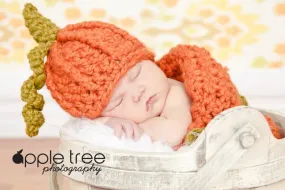 Crochet Pattern for Halloween Chunky Pumpkin Beanie Hat and Baby Cocoon | Crochet Pumpkin Cocoon Pattern | Baby Cocoon Crocheting Pattern | DIY Written Crochet Instructions