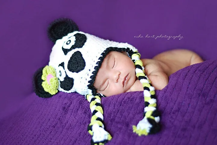 Crochet Pattern for Panda Bear Hat | Crochet Hat Pattern | Hat Crocheting Pattern | DIY Written Crochet Instructions