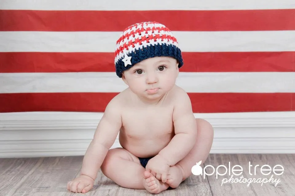 Crochet Pattern for Patriotic Stars & Stripes Olympic Beanie | Crochet Hat Pattern | Hat Crocheting Pattern | DIY Written Crochet Instructions