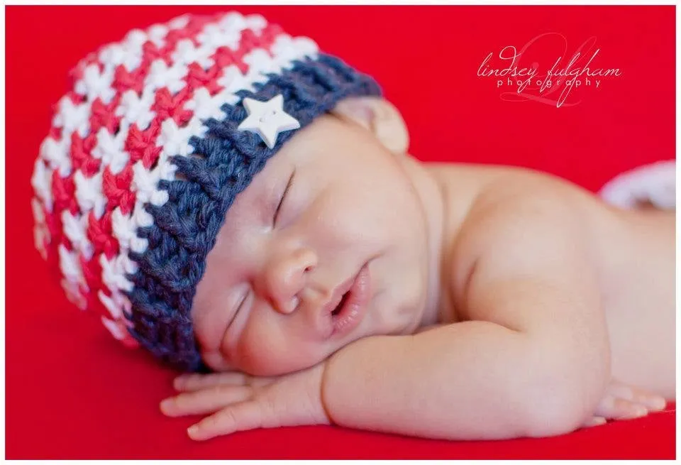 Crochet Pattern for Patriotic Stars & Stripes Olympic Beanie | Crochet Hat Pattern | Hat Crocheting Pattern | DIY Written Crochet Instructions