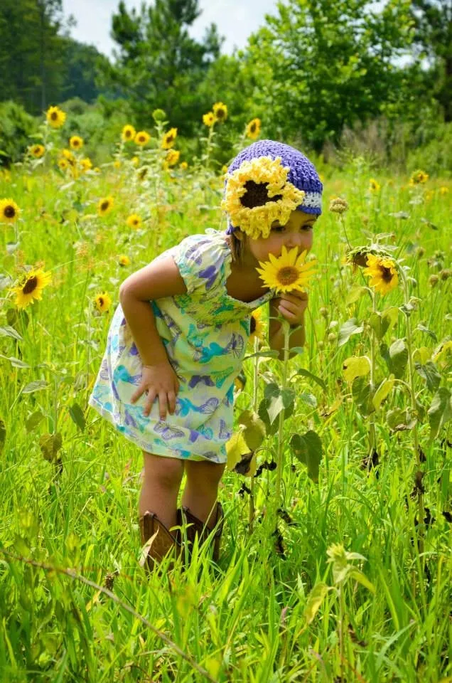 Crochet Pattern for Sunflower Beanie | Crochet Hat Pattern | Hat Crocheting Pattern | DIY Written Crochet Instructions