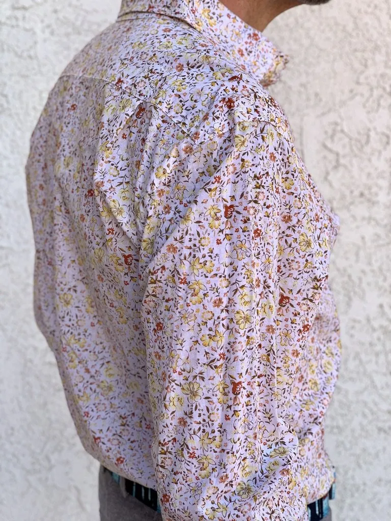 cute brown floral ditsy LS