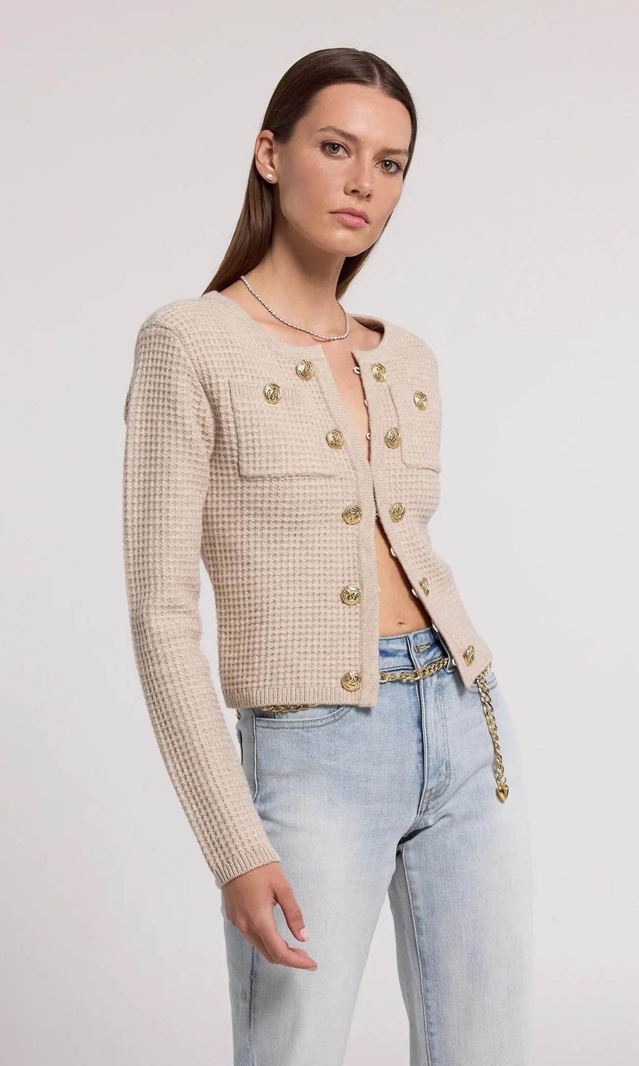 Cypress Knit Cardigan in Heather Oatmeal