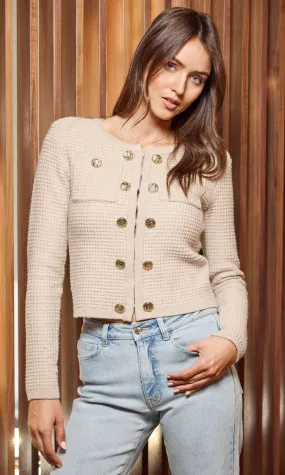 Cypress Knit Cardigan in Heather Oatmeal